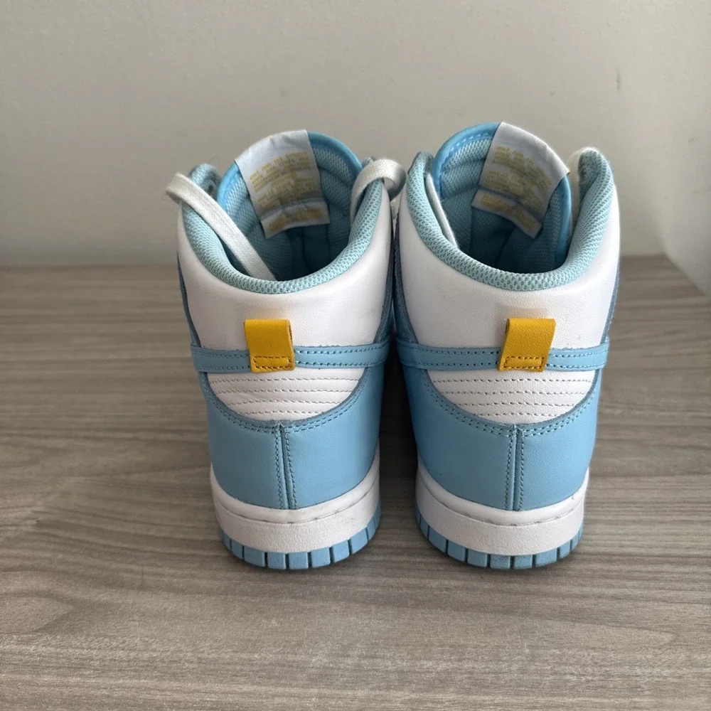 Nike Men's Dunk High White‎ & Leather Athletic Shoes Sneakers Size 8 DD1399-401